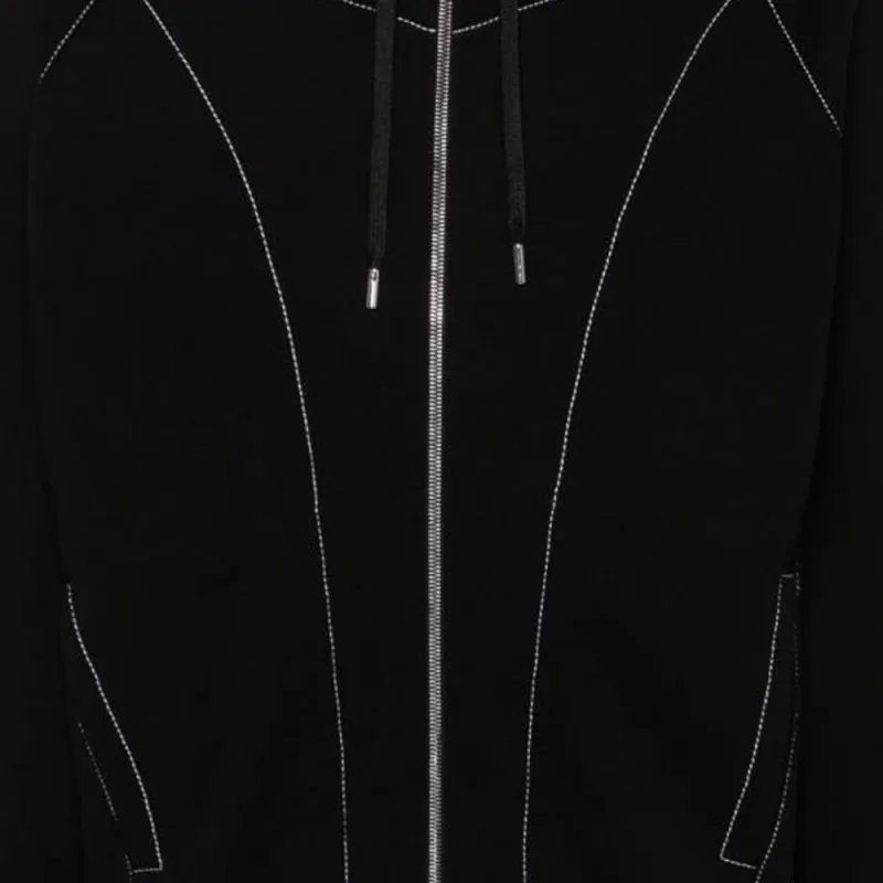 Alexander McQueen Contrast Stitched Zipped Hooded Jacket-5