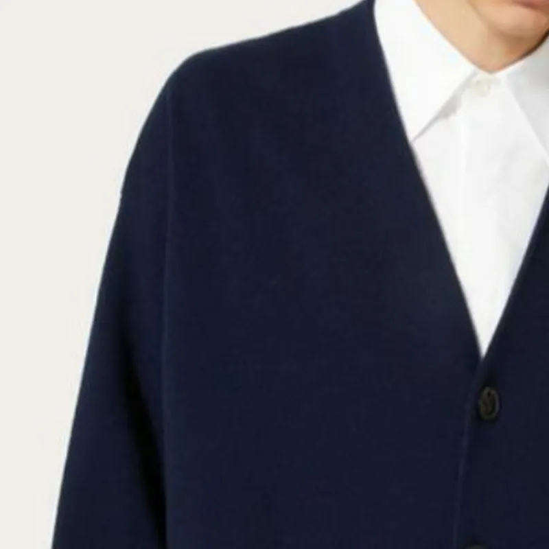 Valentino V Neck Straight Hem Cardigan-1