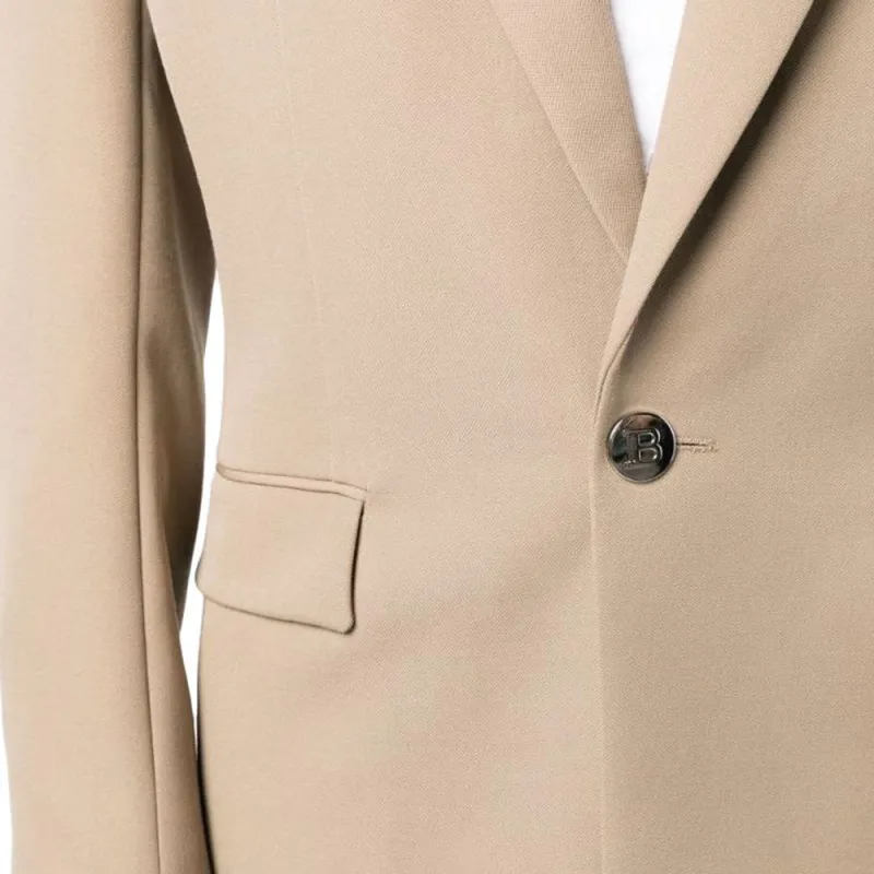 BALMAIN Single breasted Wool Suit Jacket-4