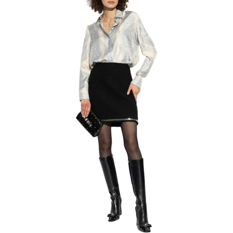 VERSACE La Coupe Des Dieux Silk Shirt 'Silver Grey/Champagne'-1