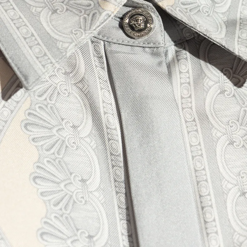 VERSACE La Coupe Des Dieux Silk Shirt 'Silver Grey/Champagne'-4