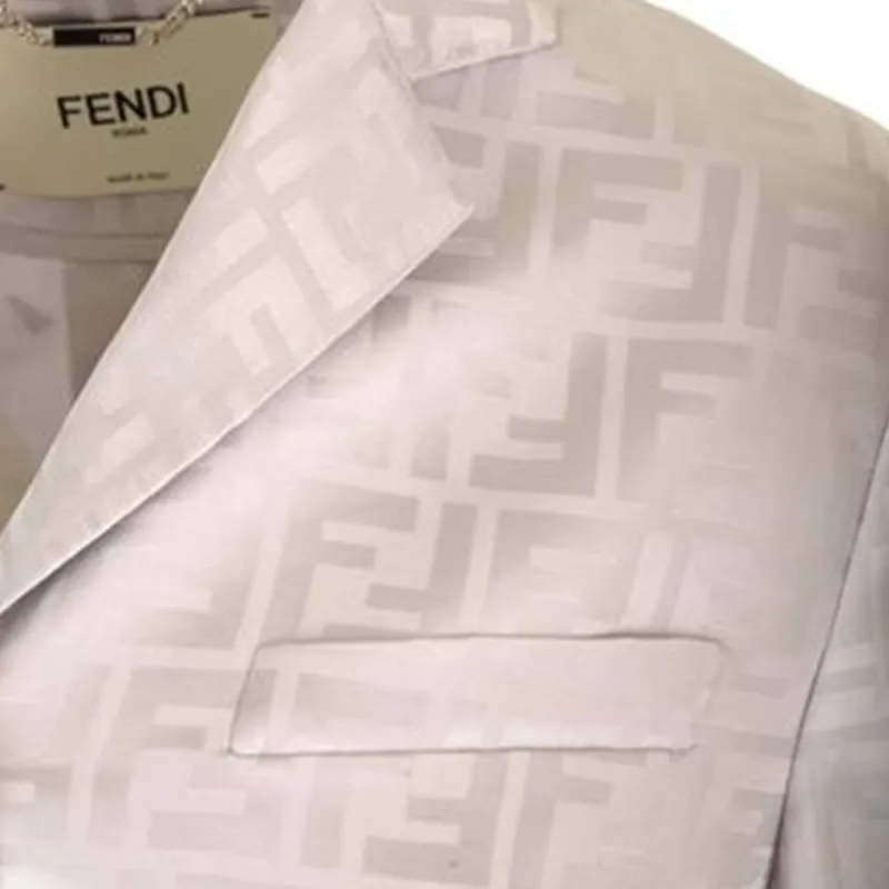 FENDI Single Breasted Ff Jacquard Satin Jacket-3