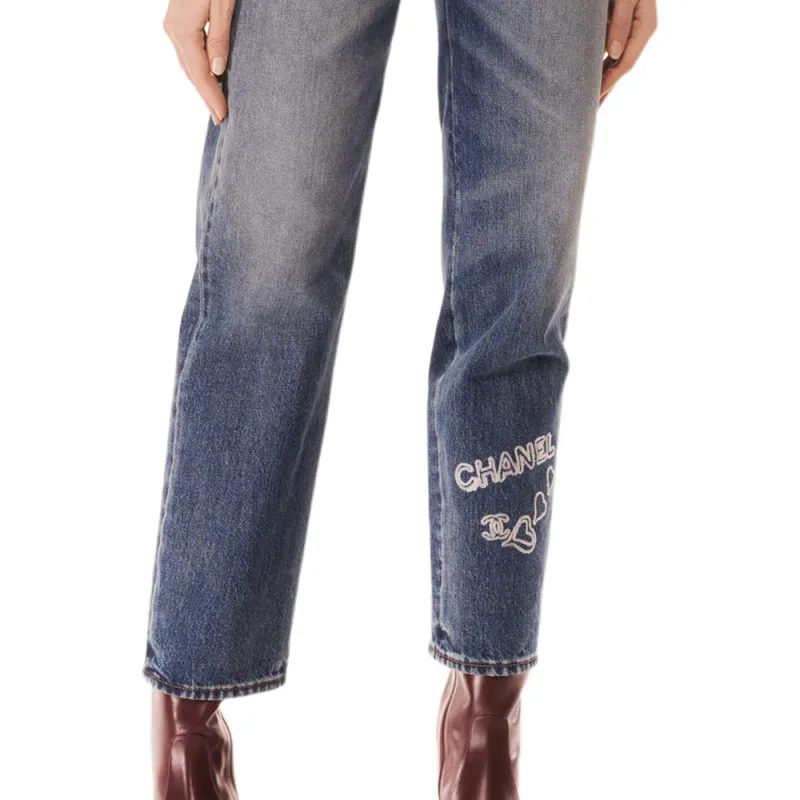 CHANEL 24 New Fall And Winter Arrivals Jeans Women's Blue-6