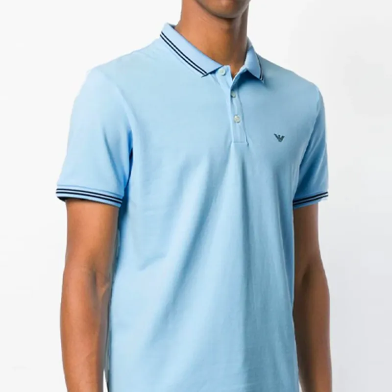 EMPORIO ARMANI Polo Shirts Men Light Blue-5