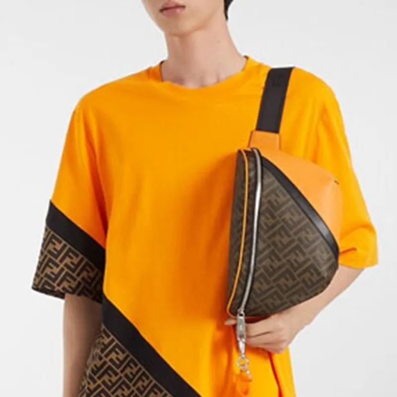 FENDI T Shirts Men Orange-4