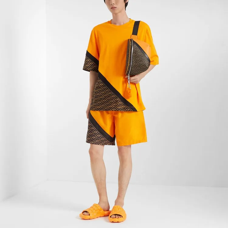 FENDI T Shirts Men Orange-2