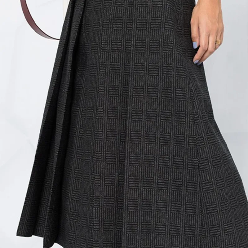 FENDI Casual Long Skirts Women's Gray-4