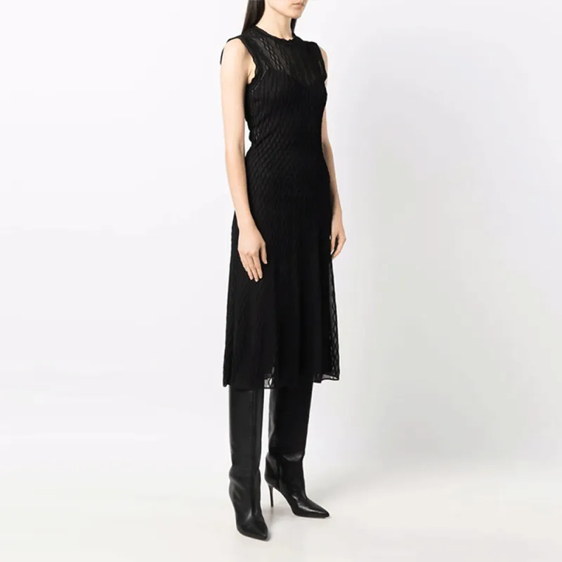 FENDI Sleeveless Dresses Women's Black-3