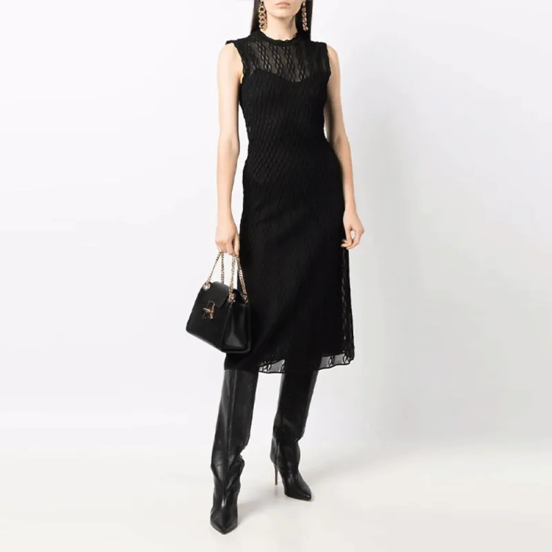 FENDI Sleeveless Dresses Women's Black-1