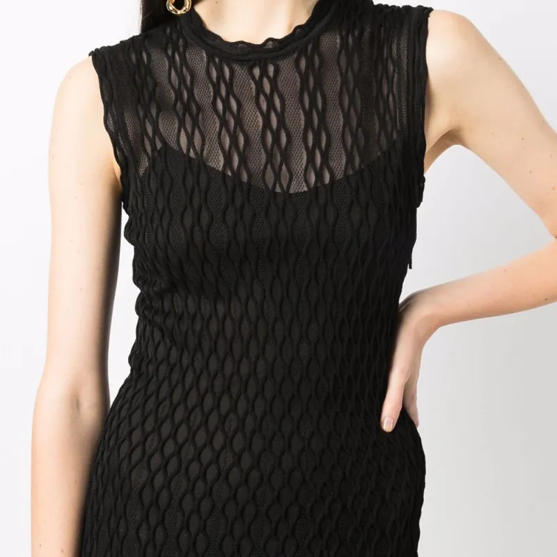 FENDI Sleeveless Dresses Women's Black-4