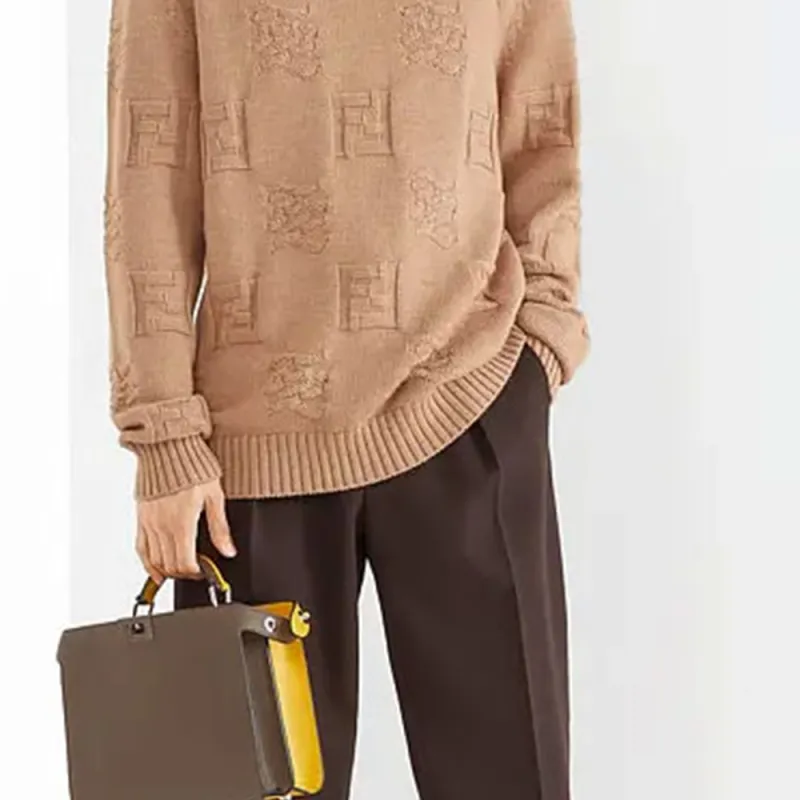 FENDI SS22 Sweater Men's Light Brown-4