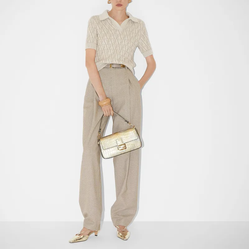 FENDI Logo Detailed Knitted Polo Top-2