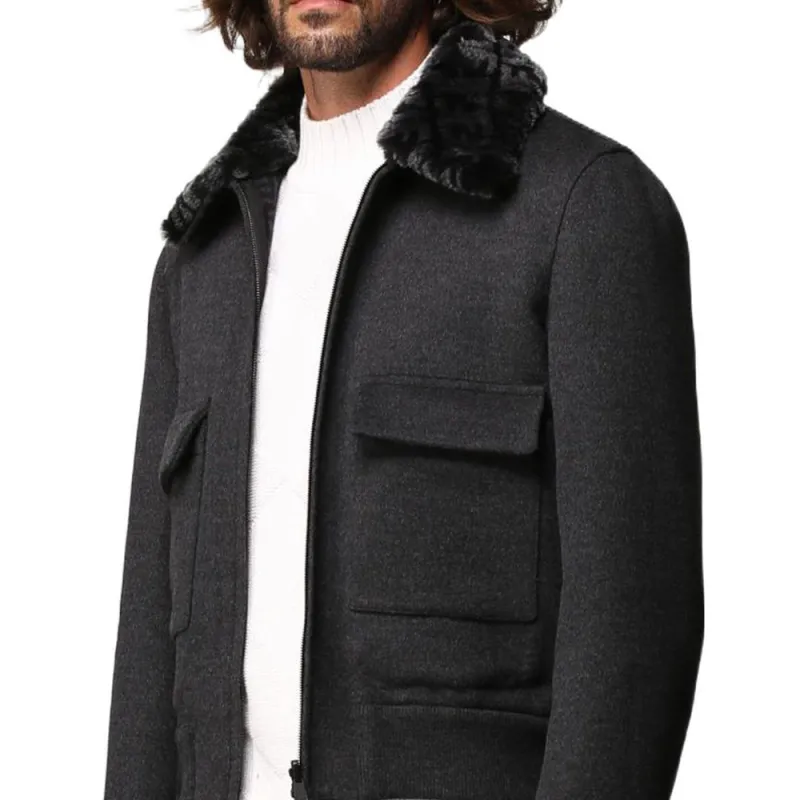 FENDI Jackets Men Dark Gray-3
