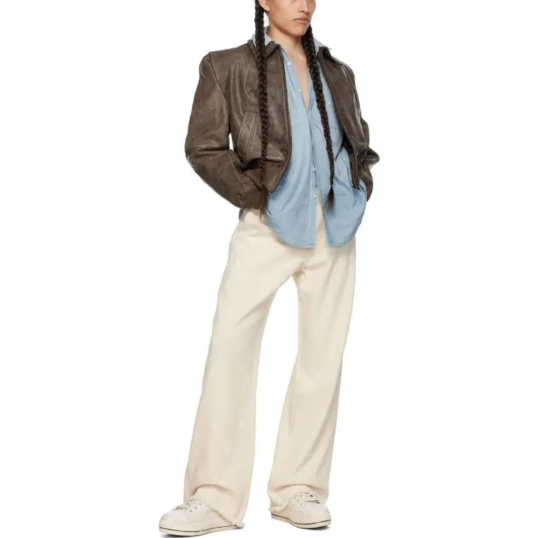 R13 D'Arcy Paint-splatter Wide-leg Jeans-1