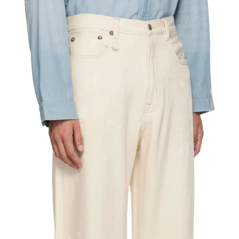 R13 D'Arcy Paint-splatter Wide-leg Jeans-2