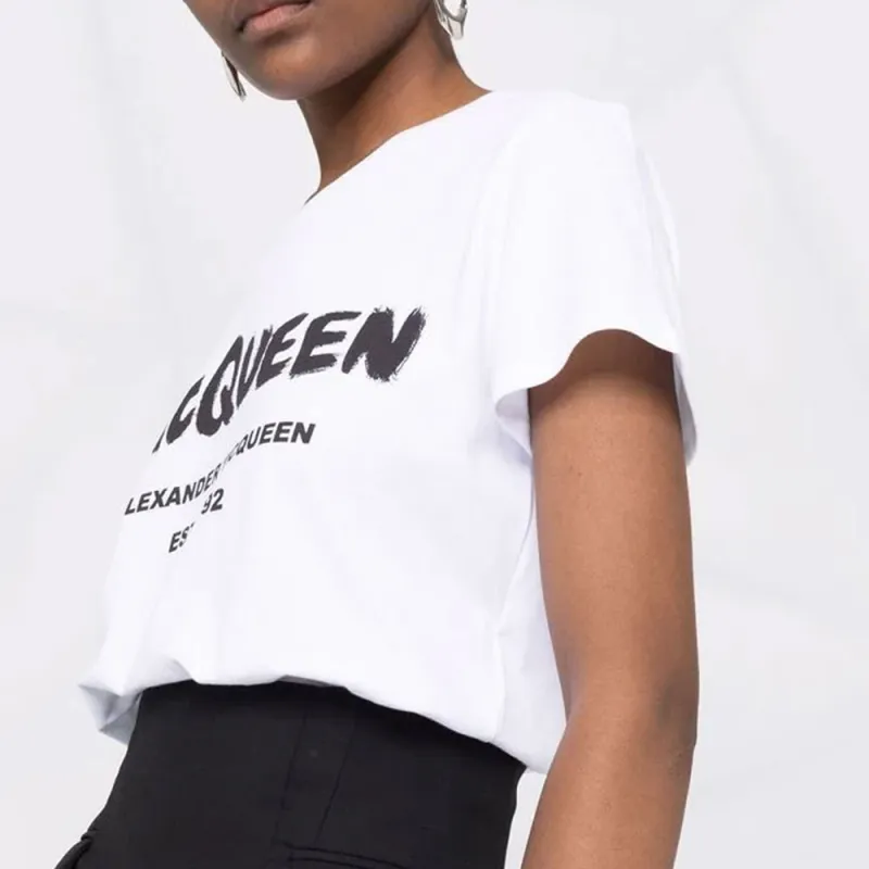 Alexander McQueen Logo Printed Crewneck T-Shirt-4