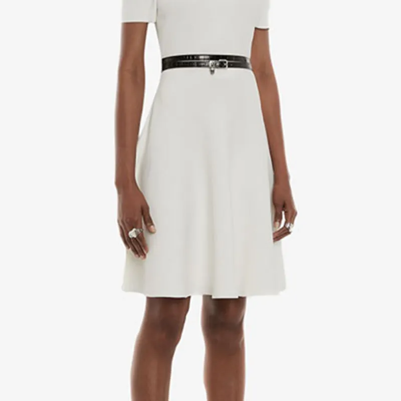 Alexander McQueen Short Sleeved Dresses Women's Ivory-4