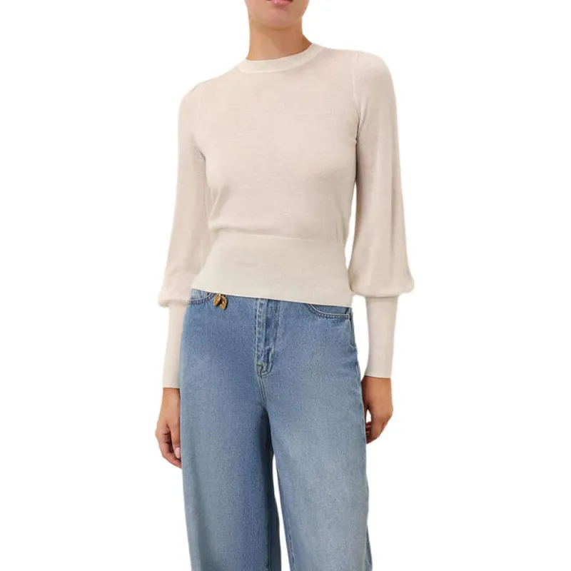 Zimmermann Crush FW24 Cashmere Sweater Women's Sheepskin In Paper Color-3