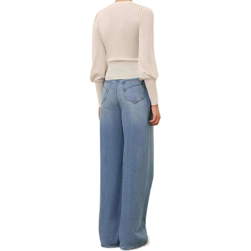Zimmermann Crush FW24 Cashmere Sweater Women's Sheepskin In Paper Color-2