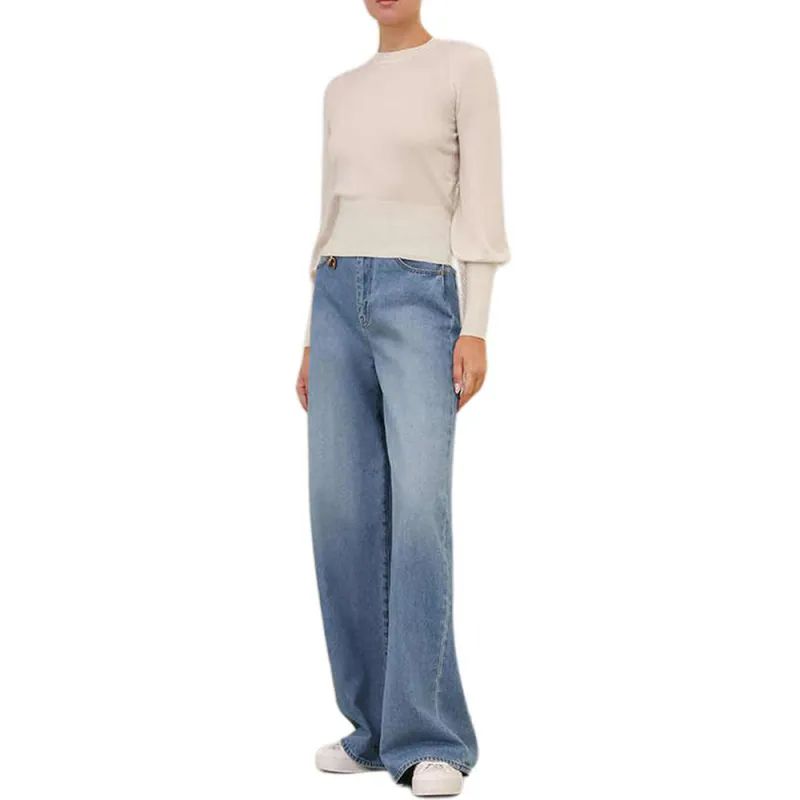 Zimmermann Crush FW24 Cashmere Sweater Women's Sheepskin In Paper Color-1