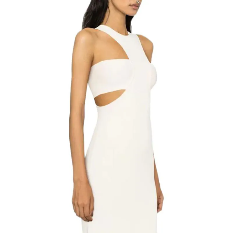 Alexander McQueen Slashed Harness Cut Out Detailed Dress-4