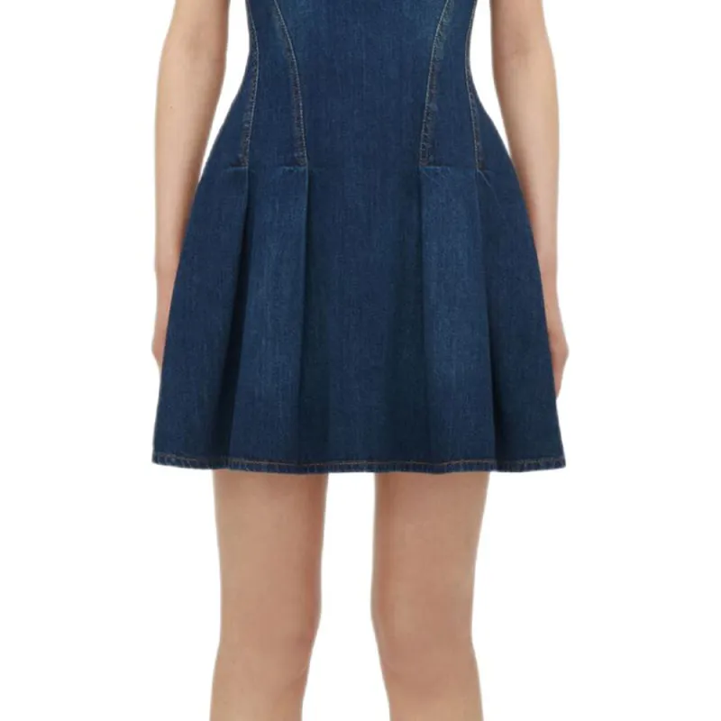 Alexander McQueen Flared Denim Dress-4