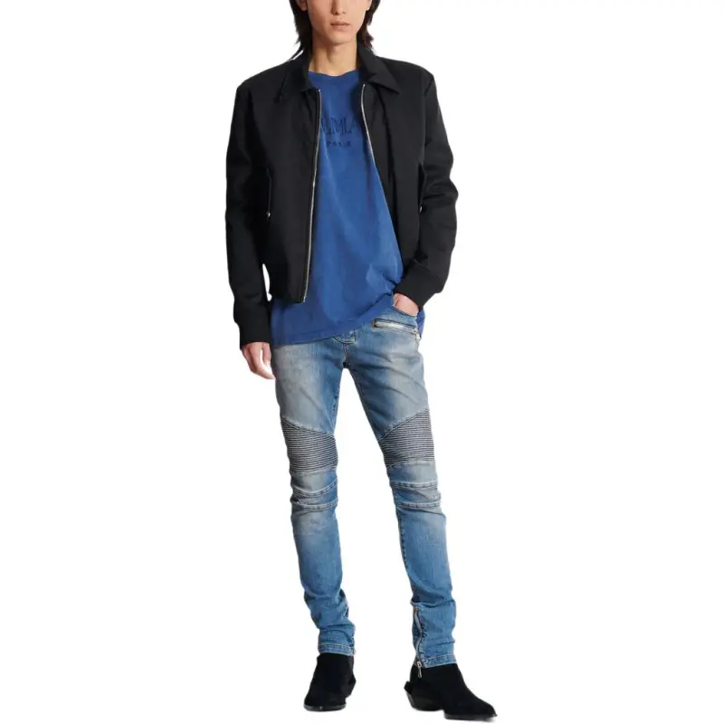 BALMAIN Logo Embroidered Crewneck T Shirt-3