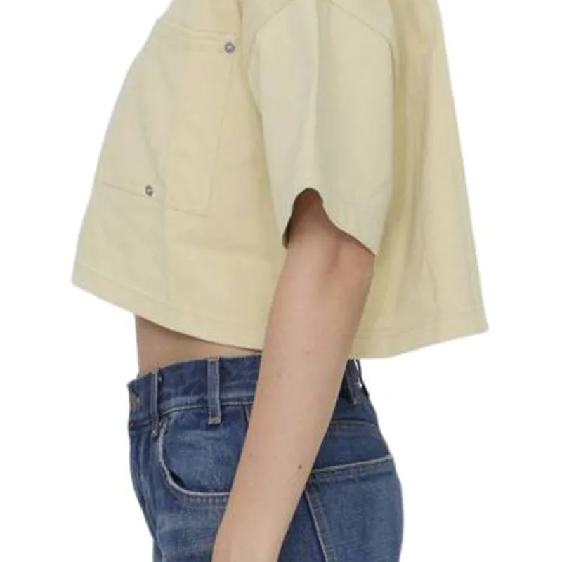 Bottega Veneta Pocket Detailed Cropped T-Shirt-5