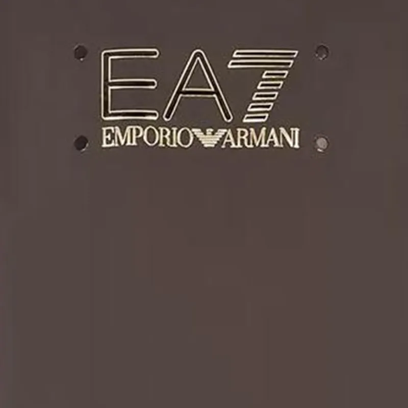 EMPORIO ARMANI EA7 Alphanumeric Print Crew Neck Short Sleeved T Shirt Men's Soil Brown-4