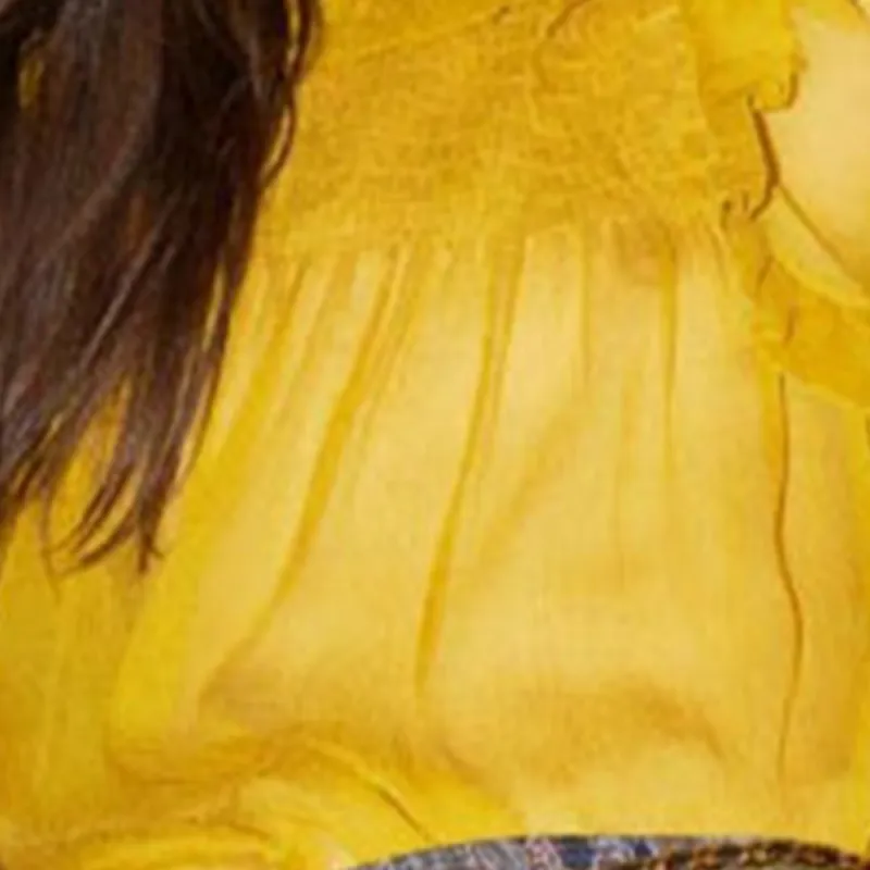 SAINT LAURENT Ruffled Long Sleeved Blouse-4