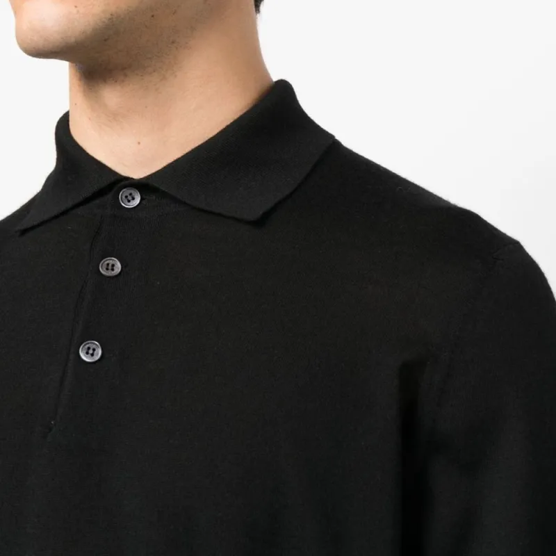 Brunello Cucinelli Long Sleeved Knitted Polo Shirt-4