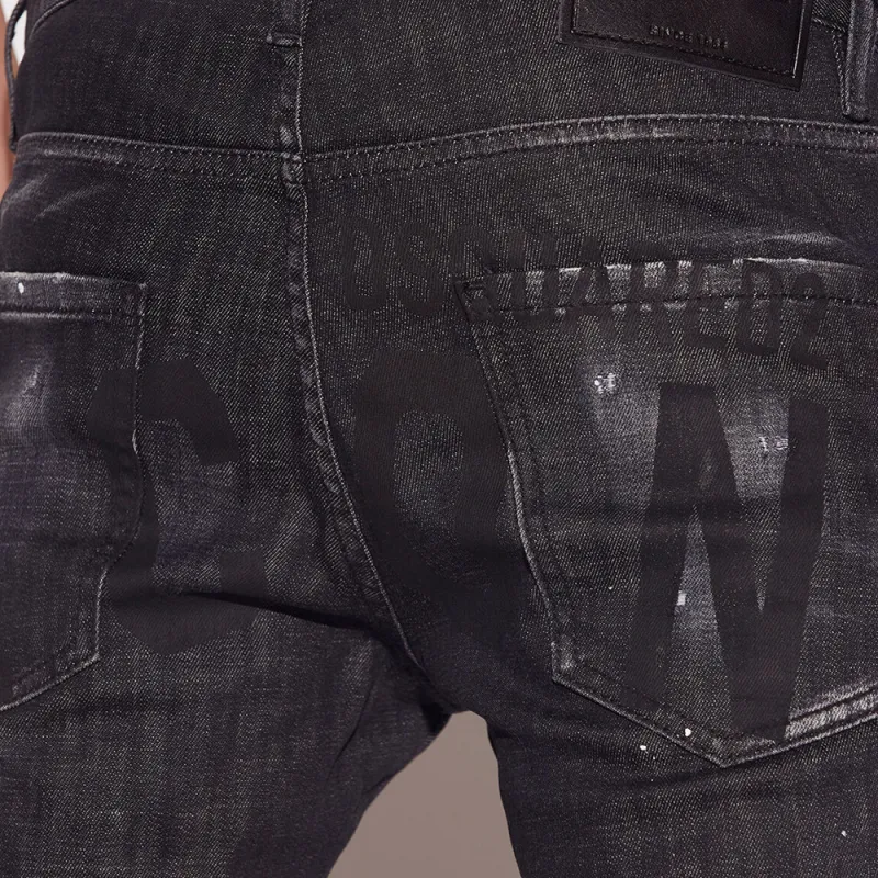 Dsquared2 Icon Wash Paint Splatter Skater Jeans-5