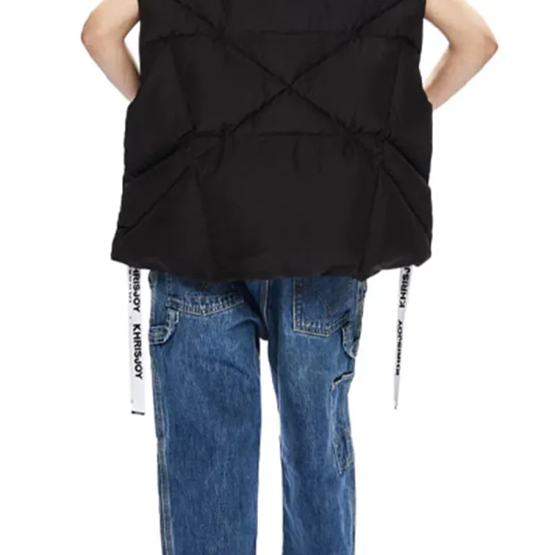 KHRISJOY Zip Up Sleeless Drawstring Gilet-4