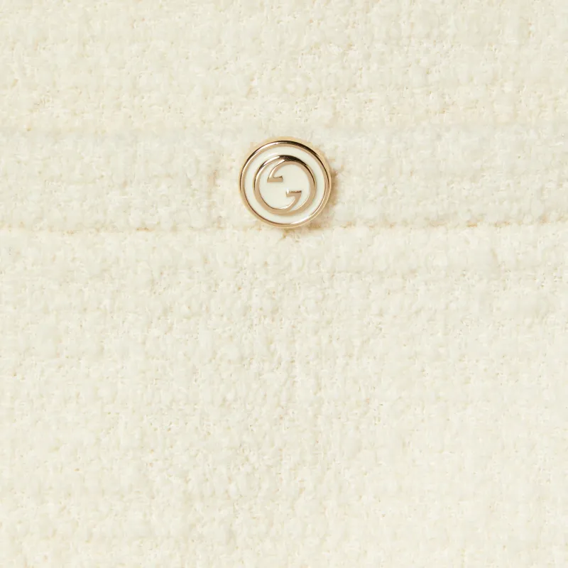 GUCCI Damier Boucle Tweed Mini Skirt 'Ivory'-4