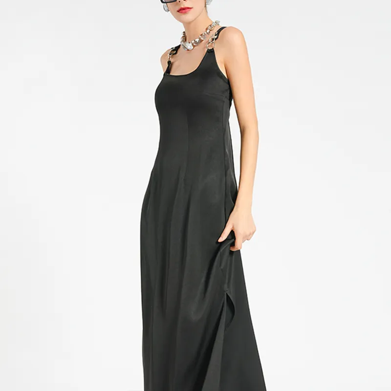 BESIONIA SS24 Slip Dresses Women's Black-2