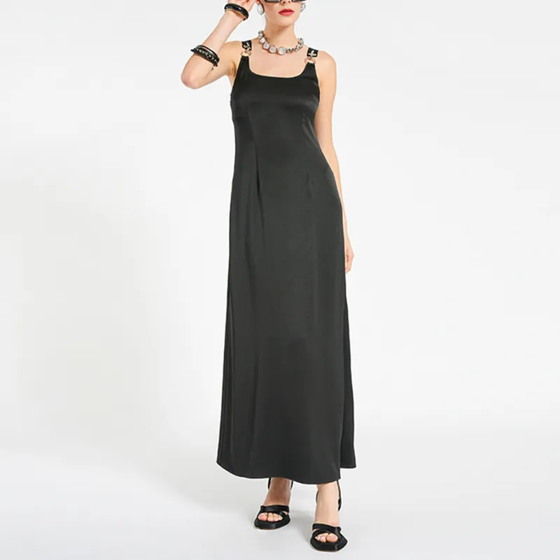 BESIONIA SS24 Slip Dresses Women's Black-1
