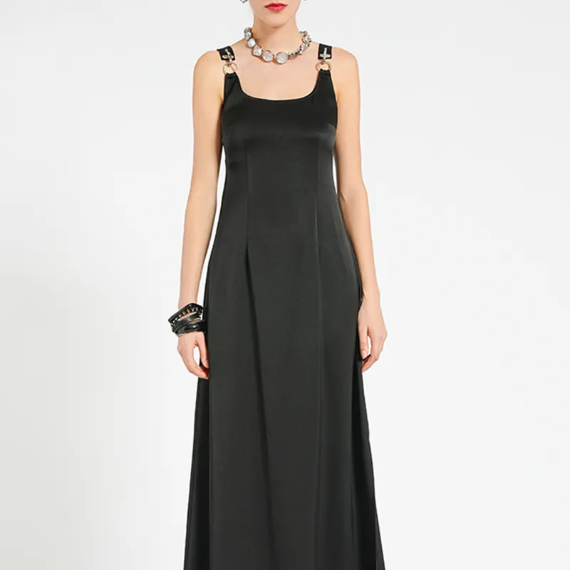 BESIONIA SS24 Slip Dresses Women's Black-3