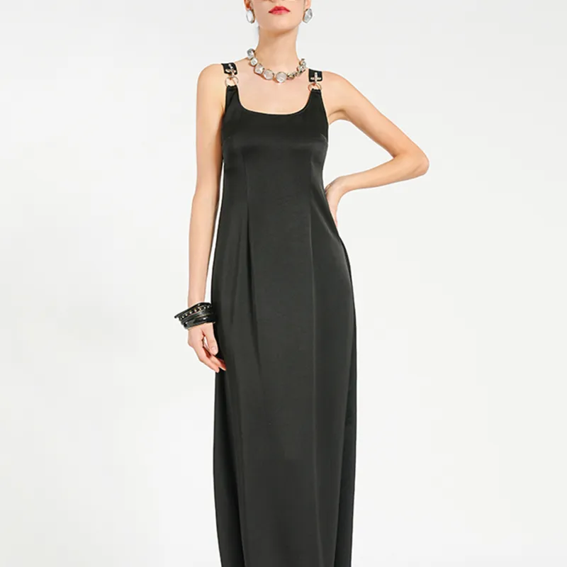 BESIONIA SS24 Slip Dresses Women's Black-4