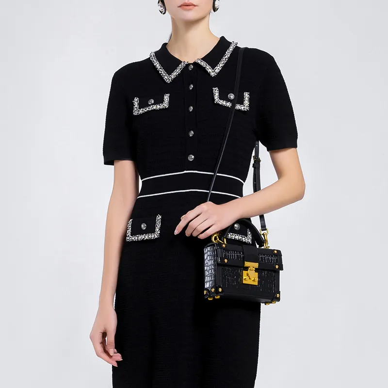 BESIONIA SS22 Short Sleeved Dresses Women's Black-1