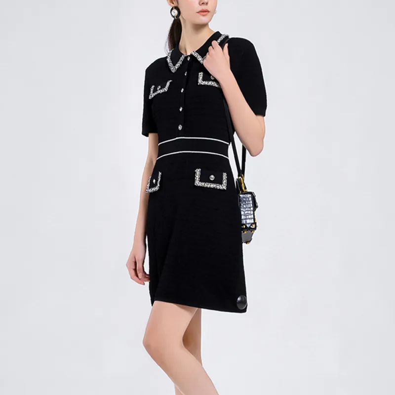 BESIONIA SS22 Short Sleeved Dresses Women's Black-3