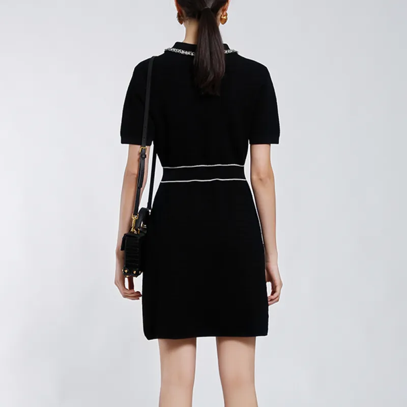 BESIONIA SS22 Short Sleeved Dresses Women's Black-2