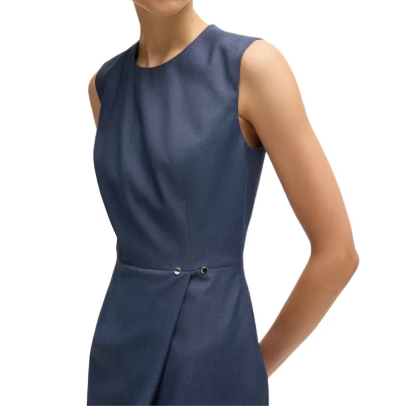 HUGO BOSS Sleeveless Dress Women's Dark Blue-5