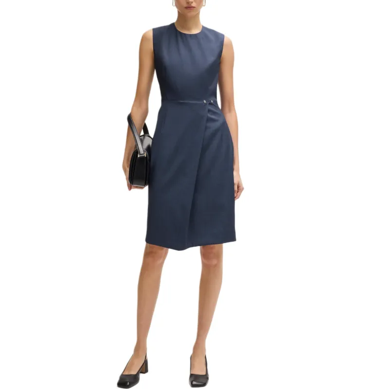 HUGO BOSS Sleeveless Dress Women's Dark Blue-2