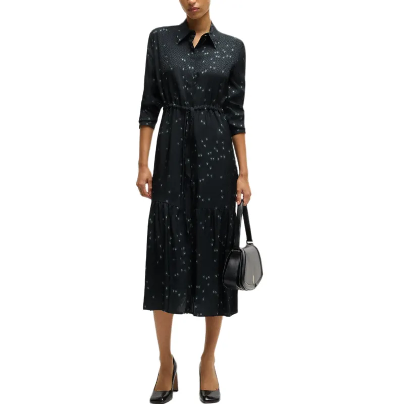 HUGO BOSS FW24 Long-Sleeved Dresses Women's Black-1