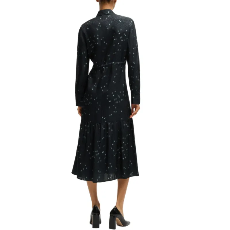 HUGO BOSS FW24 Long-Sleeved Dresses Women's Black-3