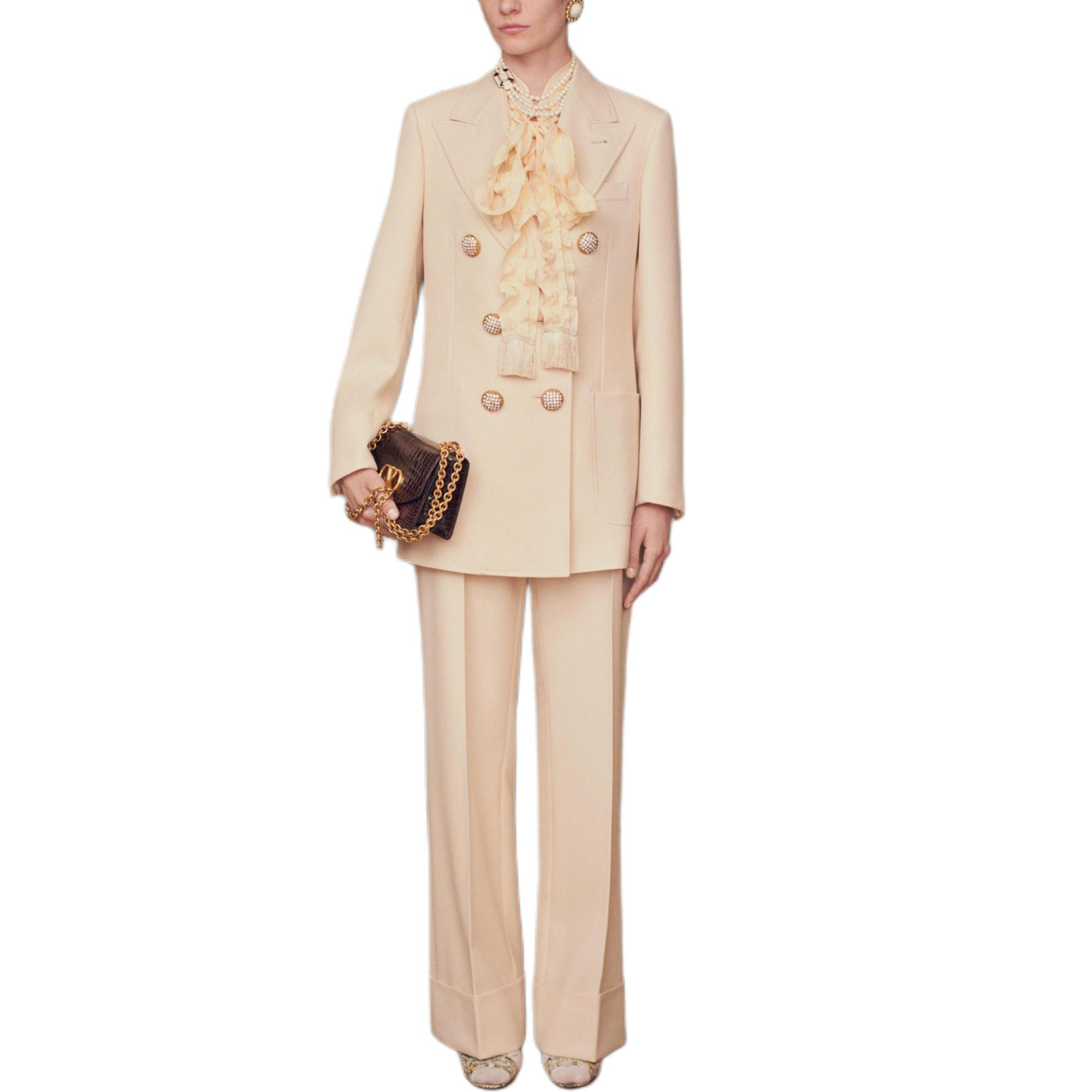 Valentino Double Breasted Tailored Blazer - POIZON Valentino Double Breasted Tailored Blazer - POIZON