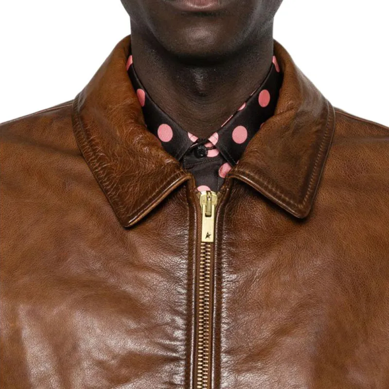 Golden Goose Deluxe Brand Long Sleeved Zipped Leather Jacket-4