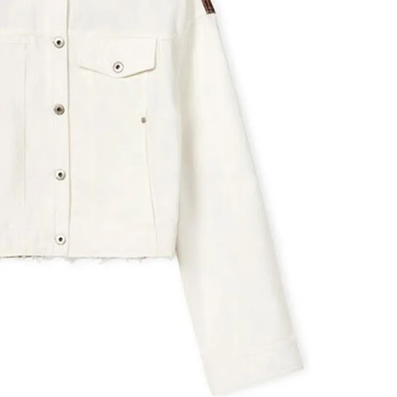 LOEWE Palm Cropped Denim Jacket 'White'-1
