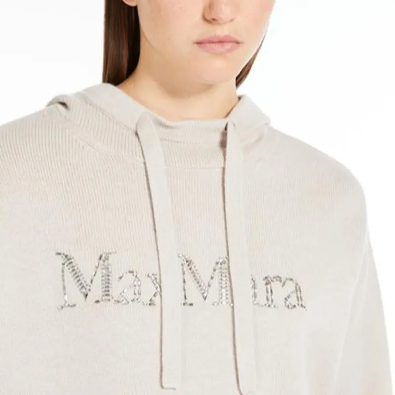 MaxMara Logo Embellished Knitted Hoodie-4