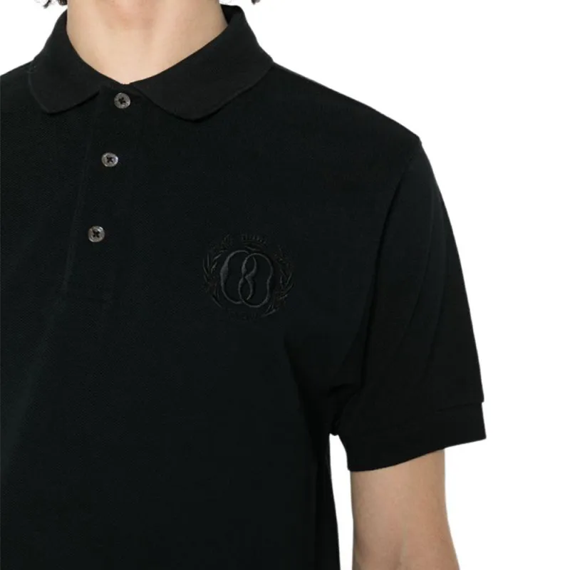 BALLY Logo Embroidered Straight Hem Polo Shirt-7